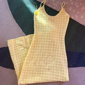 Zara Yellow Knit Midi Dress